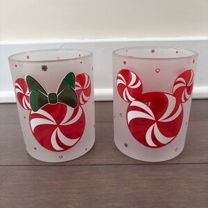 Disney Christmas Lowball Frosted Tumblers Set of 2